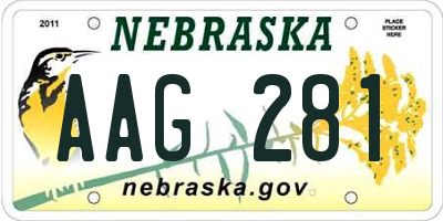 NE license plate AAG281