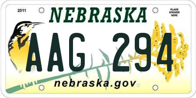 NE license plate AAG294