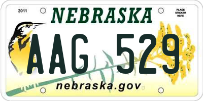 NE license plate AAG529