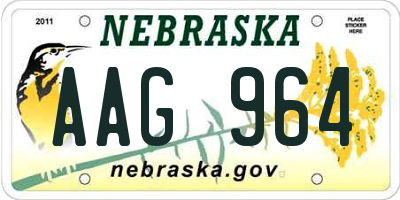 NE license plate AAG964