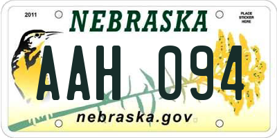 NE license plate AAH094