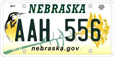 NE license plate AAH556