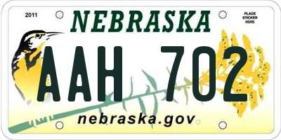 NE license plate AAH702
