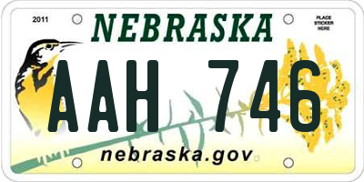 NE license plate AAH746
