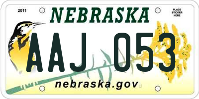 NE license plate AAJ053