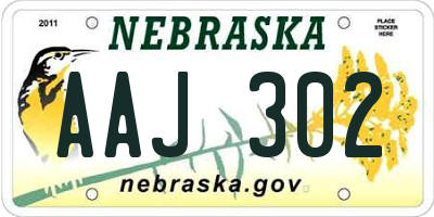 NE license plate AAJ302