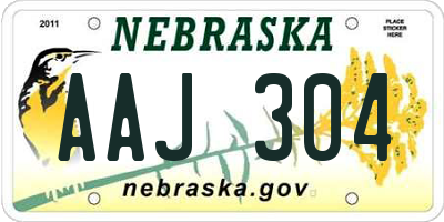 NE license plate AAJ304