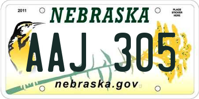 NE license plate AAJ305