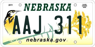 NE license plate AAJ311