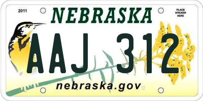 NE license plate AAJ312