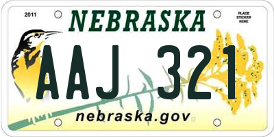 NE license plate AAJ321