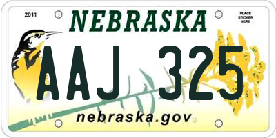 NE license plate AAJ325