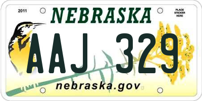 NE license plate AAJ329