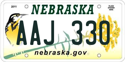 NE license plate AAJ330