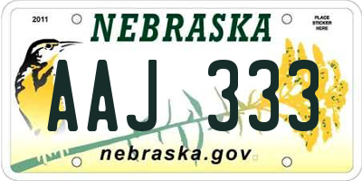 NE license plate AAJ333