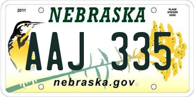 NE license plate AAJ335