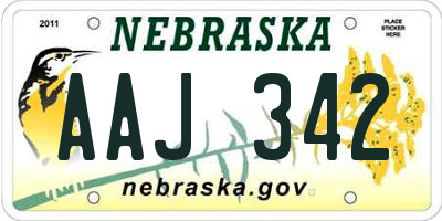 NE license plate AAJ342
