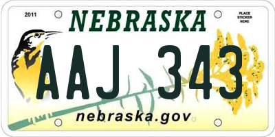 NE license plate AAJ343