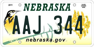 NE license plate AAJ344