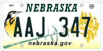 NE license plate AAJ347