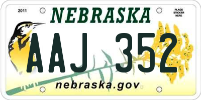 NE license plate AAJ352