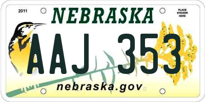 NE license plate AAJ353