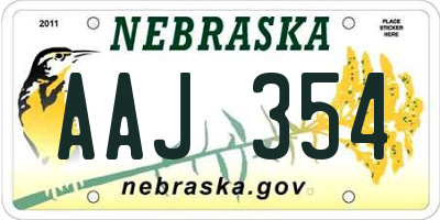 NE license plate AAJ354