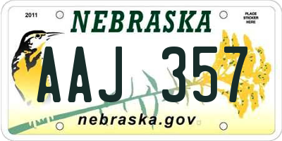 NE license plate AAJ357