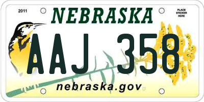 NE license plate AAJ358