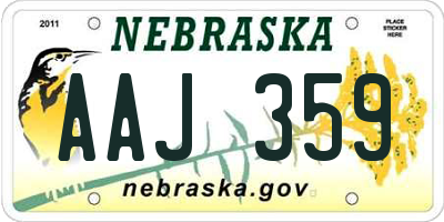 NE license plate AAJ359