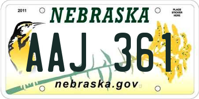 NE license plate AAJ361
