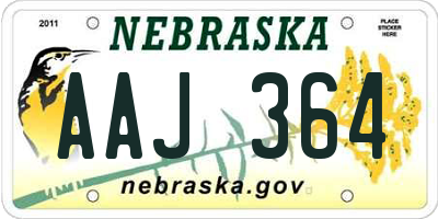 NE license plate AAJ364