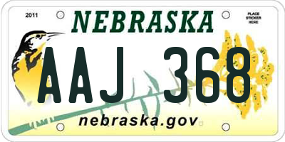 NE license plate AAJ368