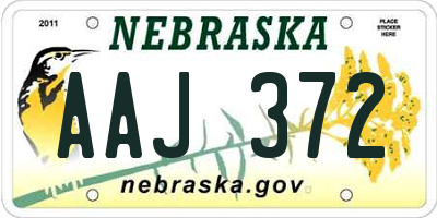 NE license plate AAJ372