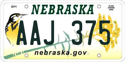 NE license plate AAJ375