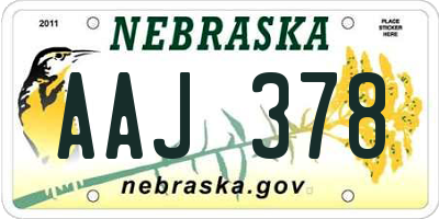 NE license plate AAJ378