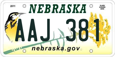 NE license plate AAJ381