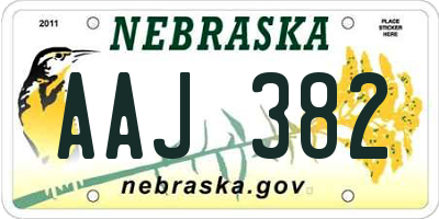 NE license plate AAJ382