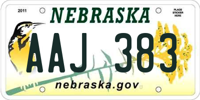 NE license plate AAJ383