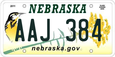 NE license plate AAJ384