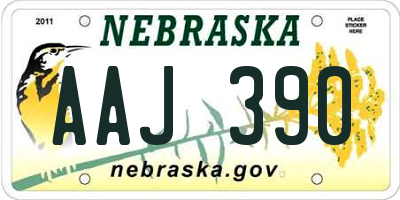 NE license plate AAJ390