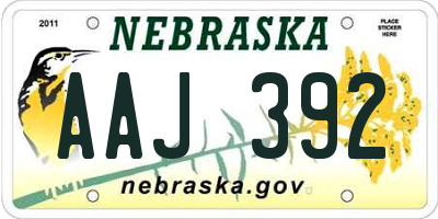 NE license plate AAJ392