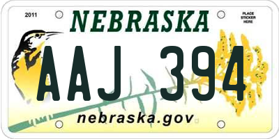 NE license plate AAJ394