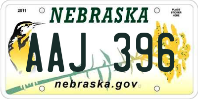 NE license plate AAJ396