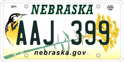 NE license plate AAJ399