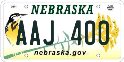 NE license plate AAJ400