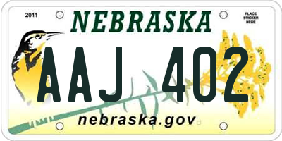NE license plate AAJ402