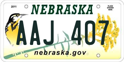 NE license plate AAJ407
