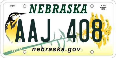 NE license plate AAJ408
