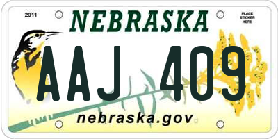 NE license plate AAJ409